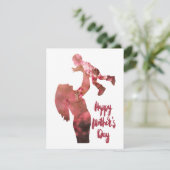 Happy moederdag, floral mamma en son sketch bedankkaart (Staand voorkant)