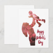 Happy moederdag, floral mamma en son sketch bedankkaart (Voorkant / Achterkant)