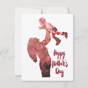 Happy moederdag, floral mamma en son sketch bedankkaart