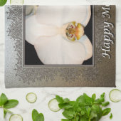 Happy Moederdag Floral Orchid Theedoek (Gevouwen)
