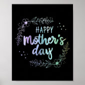 Happy Moederdag Floral Rainbow-kleuren Poster (Voorkant)