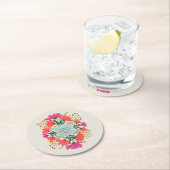 Happy moederdag floral ronde kartonnen onderzetter (Insitu)