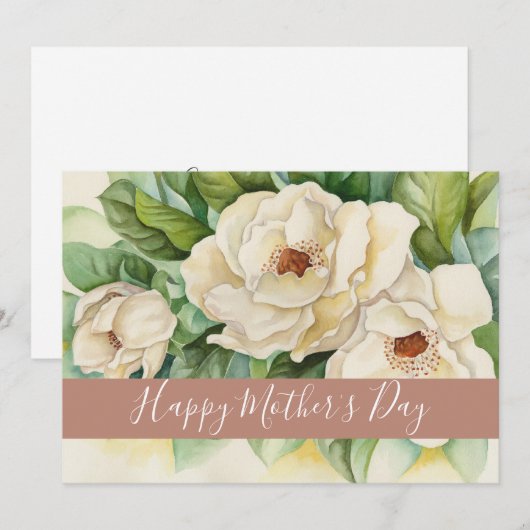 Happy Moederdag Floral Roos Gold Name Script Feestdagenkaart (Voorkant / Achterkant)