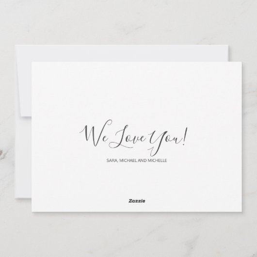 Happy Moederdag Floral Roos Gold Name Script Feestdagenkaart (Achterkant)