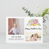 Happy Moederdag floral roze moderne foto Kaart (Staand voorkant)