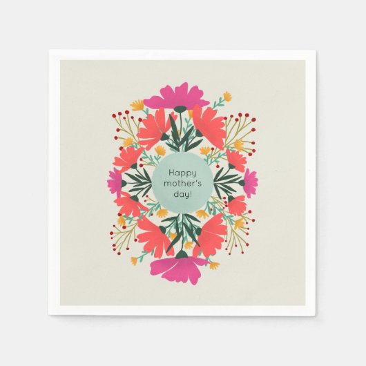 Happy moederdag floral servet (Voorkant)