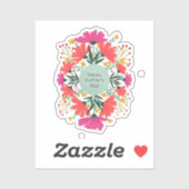 Happy moederdag floral sticker (Vel)