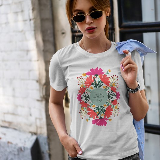Happy moederdag floral t-shirt