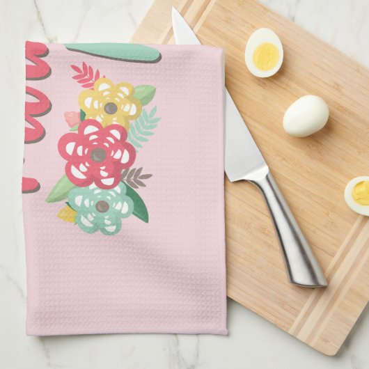 Happy Moederdag Floral Theedoek (Quarter Fold)