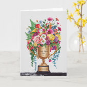 Happy Moederdag Floral Trophy Kaart (Gele Bloem)
