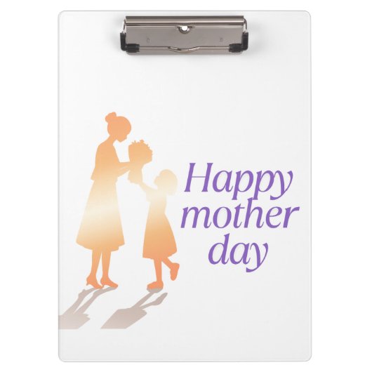 Happy Moederdag Floral Typography – Elegant Klembord (Voorkant)