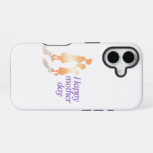 Happy Moederdag Floral Typography iPhone 16 Hoesje (Achterkant horizontaal)
