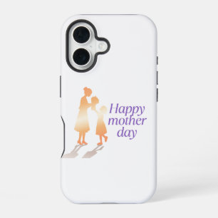 Happy Moederdag Floral Typography iPhone 16 Hoesje