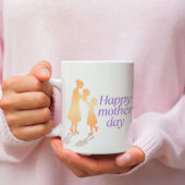 Happy Moederdag Floral Typography - Latte Mok