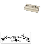 Happy Moederdag Floral & Vlinder Rubberstempel (Gestempeld)
