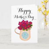 Happy Moederdag Floral Watering Kaart (Gele Bloem)