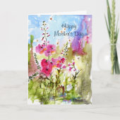 Happy Moederdag Floral Waterverf Card Kaart (Voorkant)