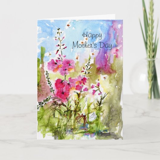 Happy Moederdag Floral Waterverf Card Kaart (Voorkant)