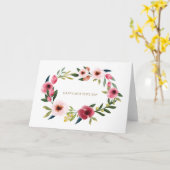 Happy Moederdag Floral Waterverf Wreath Kaart (Gele Bloem)