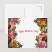 Happy Moederdag Flower Bouquet Briefkaart (Voorkant / Achterkant)