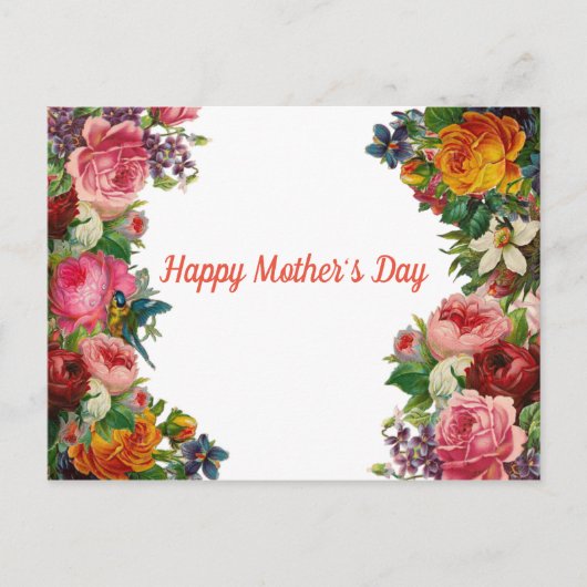 Happy Moederdag Flower Bouquet Briefkaart (Voorkant)