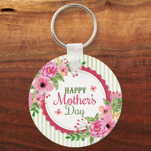 Happy moederdag flower bouquet lijst sleutelhanger (Voorkant)