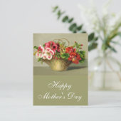 Happy Moederdag Flower mandje Briefkaart (Staand voorkant)