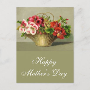 Happy Moederdag Flower mandje Briefkaart