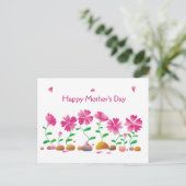 Happy Moederdag Flowers Daisies Pink Briefkaart (Staand voorkant)