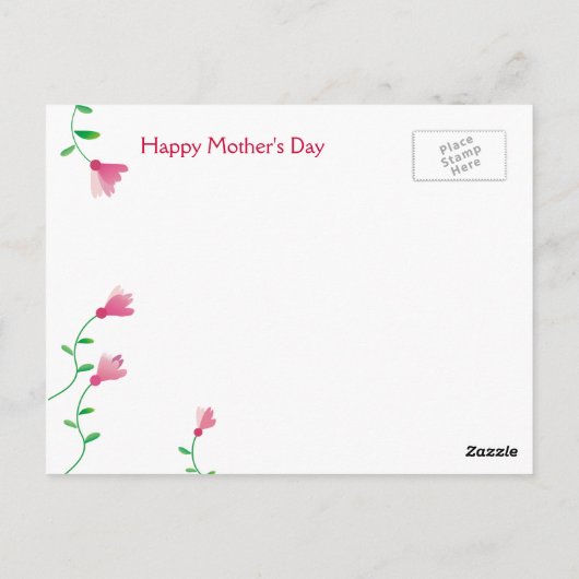 Happy Moederdag Flowers Daisies Pink Briefkaart (Achterkant)