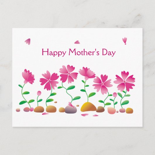 Happy Moederdag Flowers Daisies Pink Briefkaart (Voorkant)