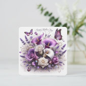 Happy Moederdag Flowers en Butterflies Feestdagenkaart (Staand voorkant)