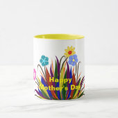 Happy Moederdag  Flowers Feathers Mok (Midden)