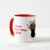 Happy Moederdag  Flowers gepersonaliseerde mok (Voorkant links)