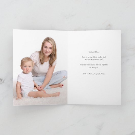 Happy Moederdag Flowers Kaart (Binnen)