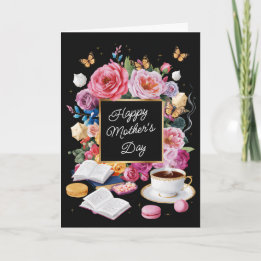 Happy Moederdag Flowers & Macarons  Kaart