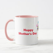 Happy Moederdag Flowers Naam Mok (Links)