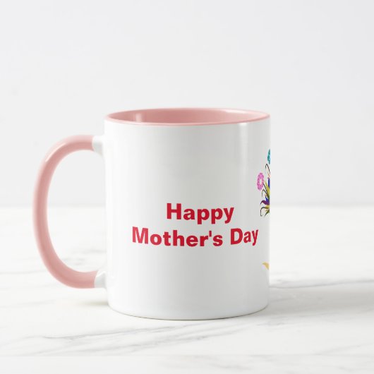 Happy Moederdag  Flowers Naam Mok (Links)