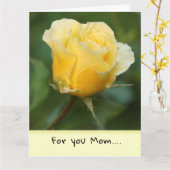 Happy Moederdag Folded Wenskaart Kaart (Gele Bloem)