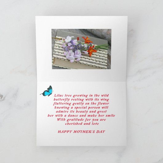 Happy Moederdag Folded Wenskaart Kaart (Binnen)