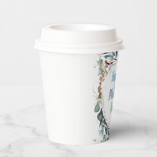 Happy Moederdag Foliage Paper Cup Papieren Bekers (Rechts)