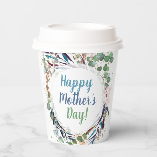 Happy Moederdag Foliage Paper Cup Papieren Bekers (Voorkant)