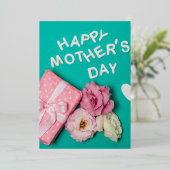 Happy Moederdag Folie Uitnodiging (Staand Voorkant)