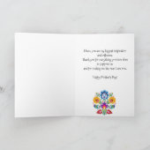 Happy Moederdag, Folklorebloemen Aangepaste tekst Kaart (Binnen)