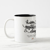 Happy Moederdag Foto Aangepaste tekst Bloemen Tweekleurige Koffiemok (Links)