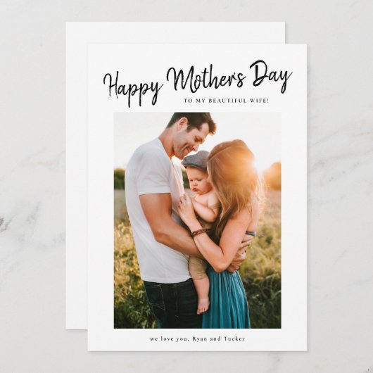 Happy Moederdag foto-Moederdag kaart (Voorkant / Achterkant)