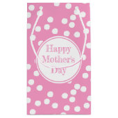 Happy Moederdag - Fun Hot Pink Polkadots Klein Cadeauzakje (Achterkant)