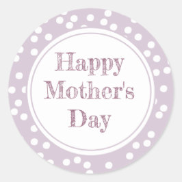 Happy Moederdag - Fun Lavender Polkadots Ronde Sticker