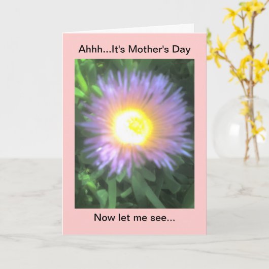 Happy Moederdag Funny Card Kaart (Gele Bloem)