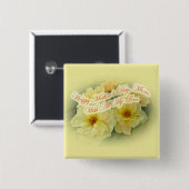 Happy Moederdag - Gele rozen Vierkante Button 5,1 Cm (Voorkant /achterkant)